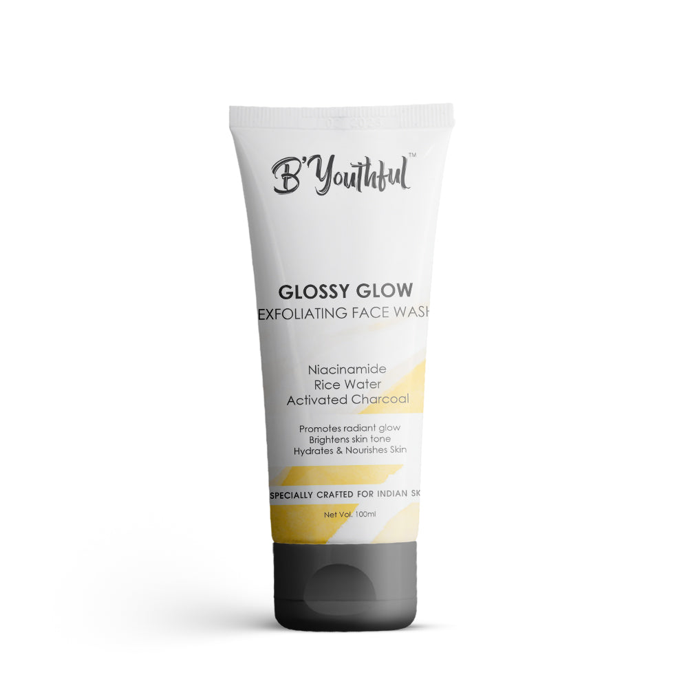 Glossy glow exfoliating facewash with Rice water & Niacinamide for instant glow & Radiance