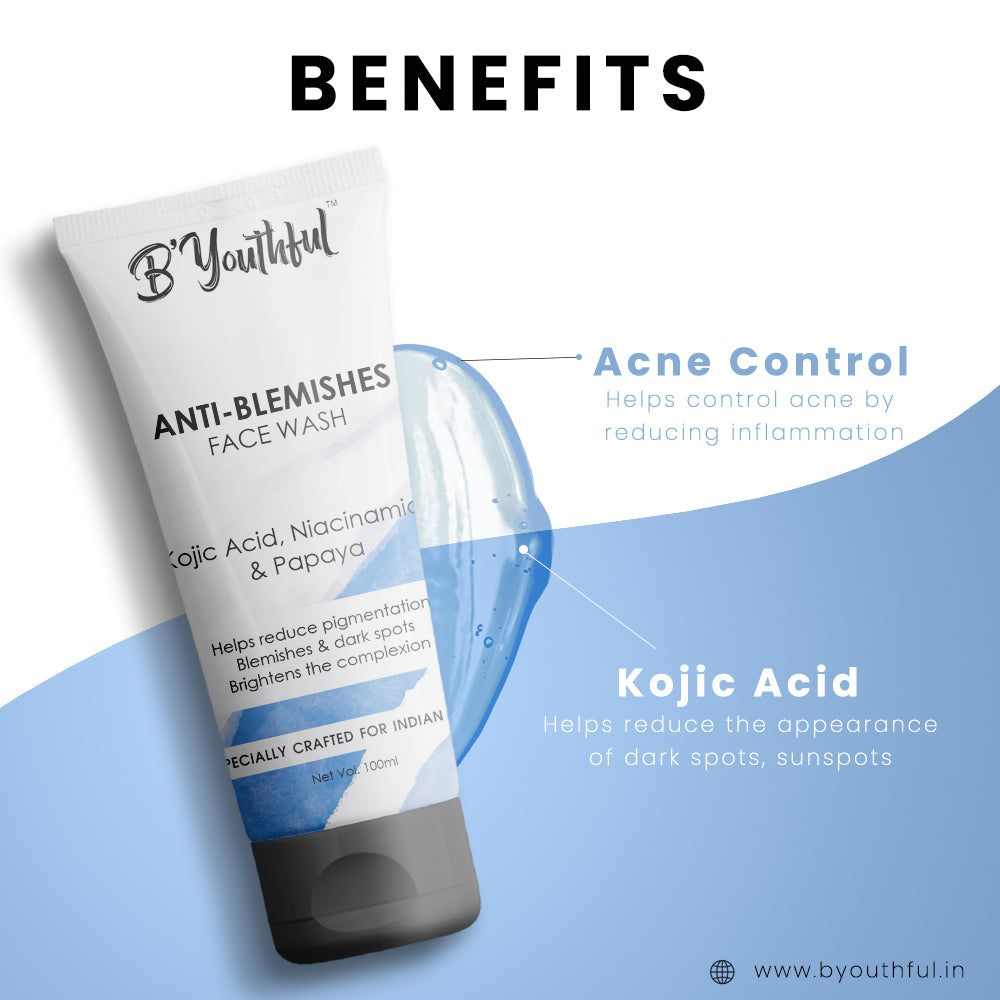 Anti-Blemishes facewash with Kojic acid, Niacinamide & Papaya