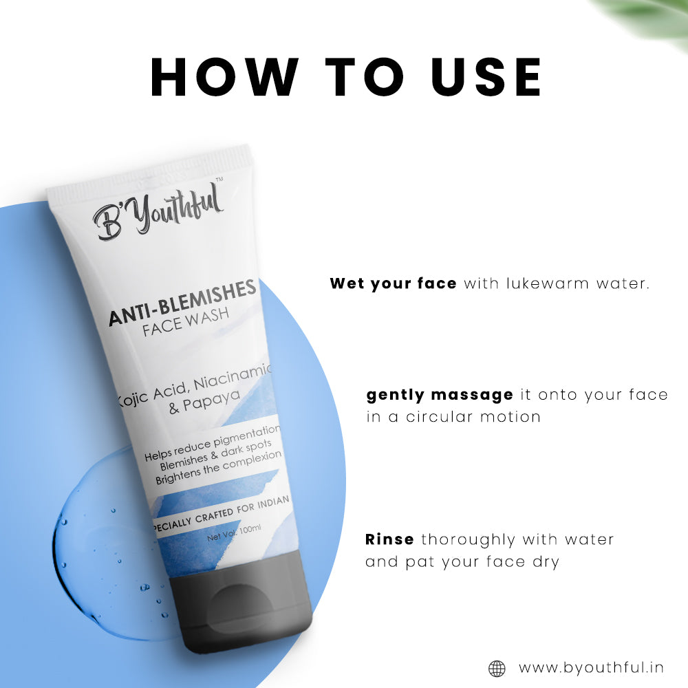 Anti-Blemishes facewash with Kojic acid, Niacinamide & Papaya