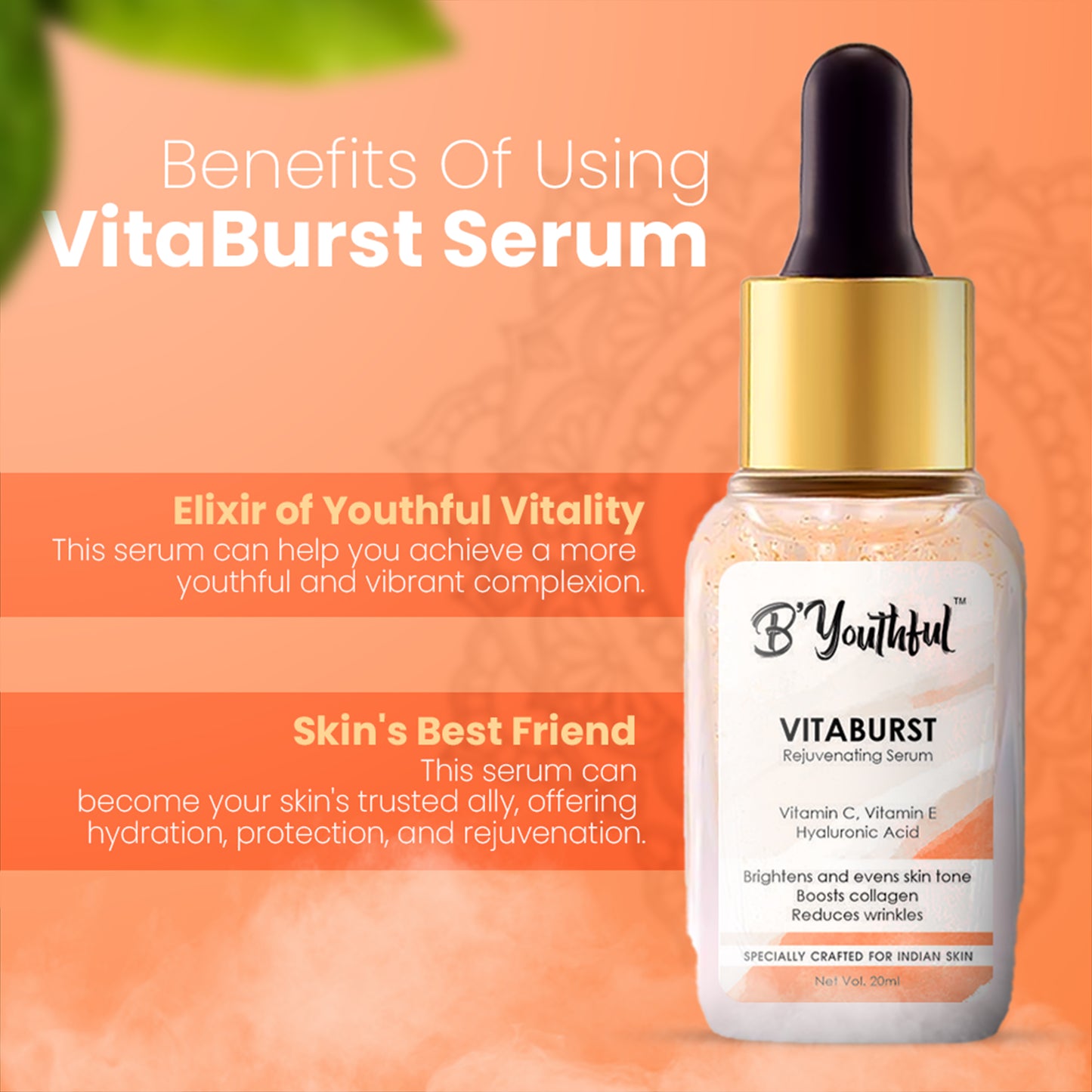 Vitaburst skin rejuvenating serum with Vitamin C, Vitamin E & Hyaluronic acid
