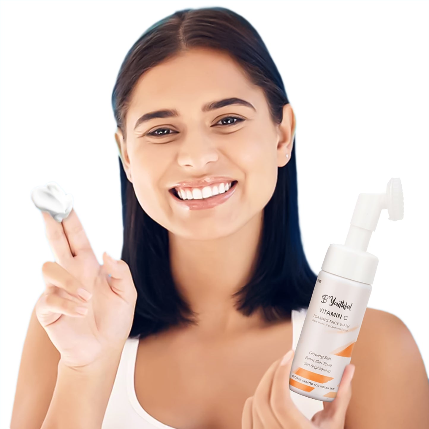 B'youthful Vitamin C & olive leaf foaming face wash for fresh, glowing & bright skin - 150 ml