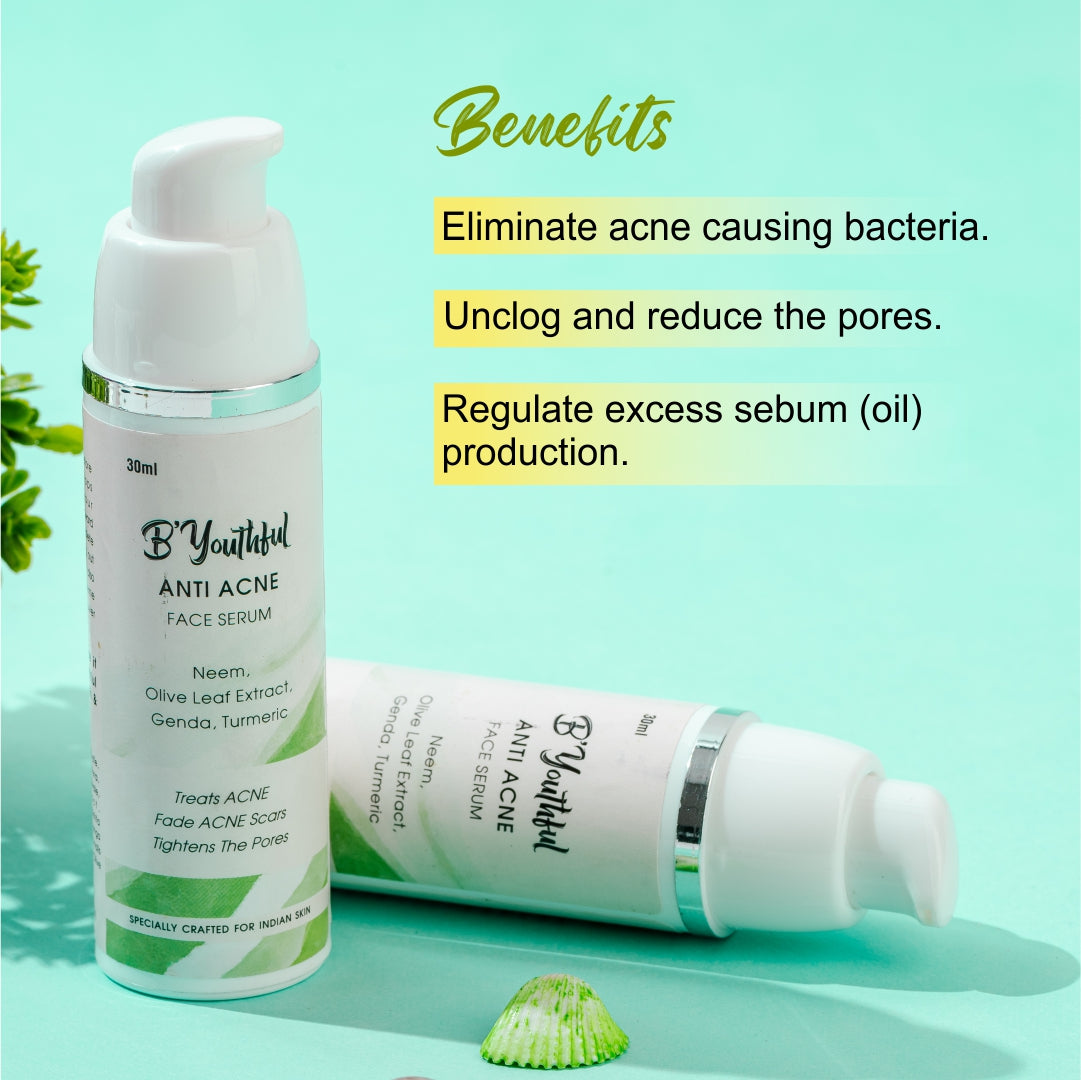 B'youthful Anti Acne face serum for pimple free, flawless skin - 30 ml
