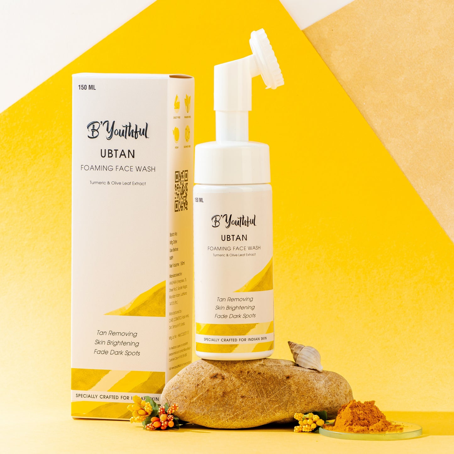 B'youthful Ubtan Foaming Face Wash for bright & glowing skin - 150 ml