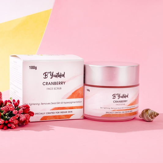 B'youthful Cranberry face scrub for gentle exfoliation & young skin - 100 gm