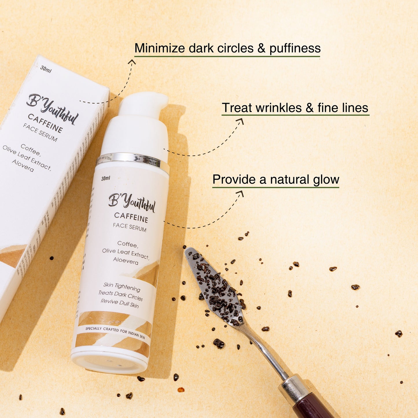 Caffeine Face serum for young skin & improved skin texture