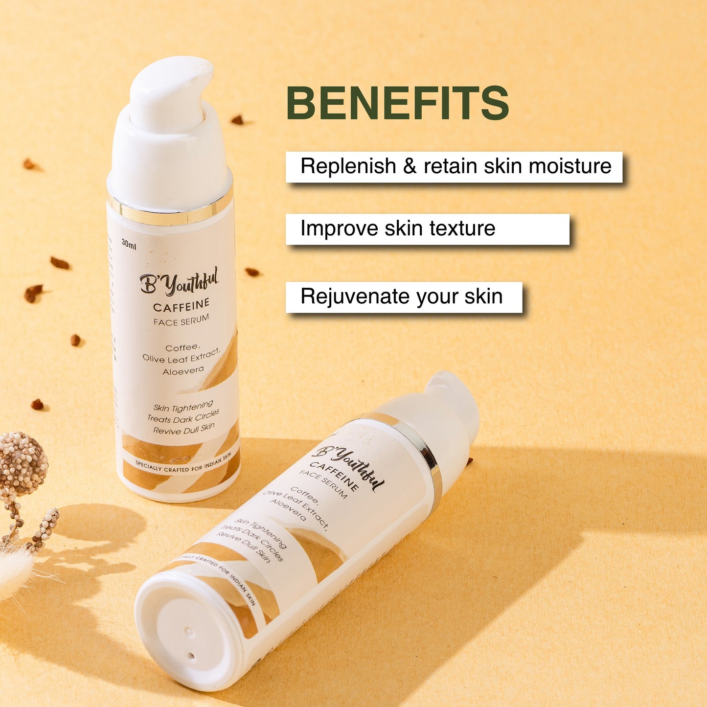 Caffeine Face serum for young skin & improved skin texture