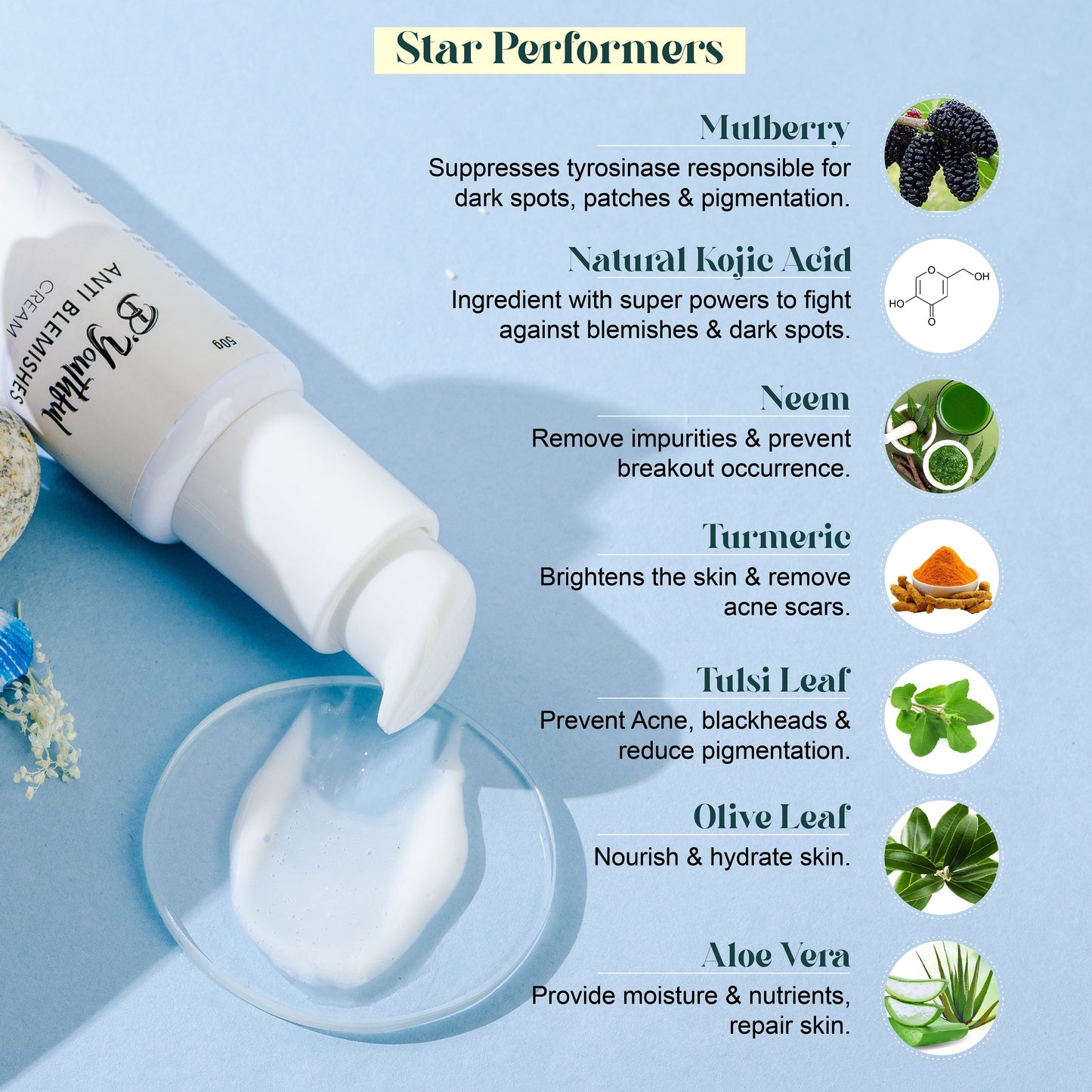 B'youthful Anti-Blemishes Cream for removing Pigmentation, Blemishes & Dark spots - 50 gm