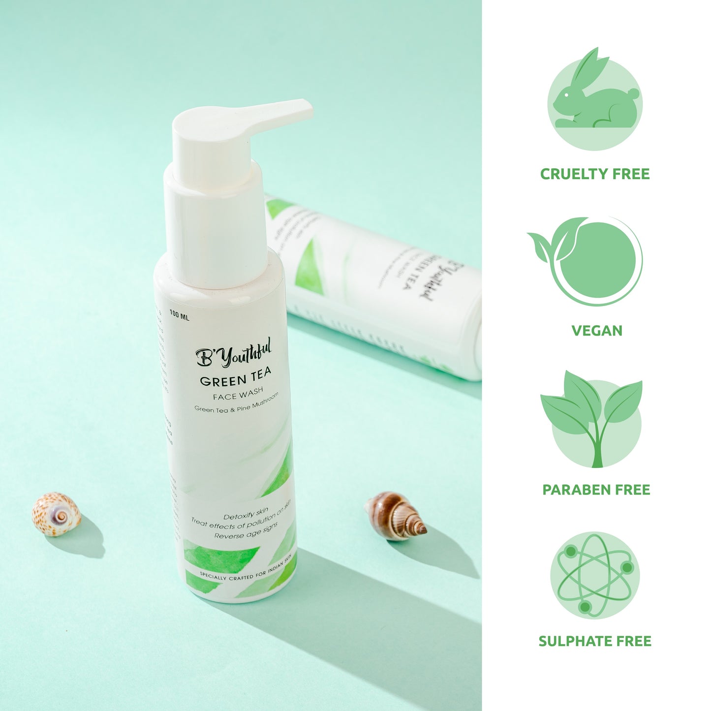 Green tea facewash for revived & rejuvenated skin