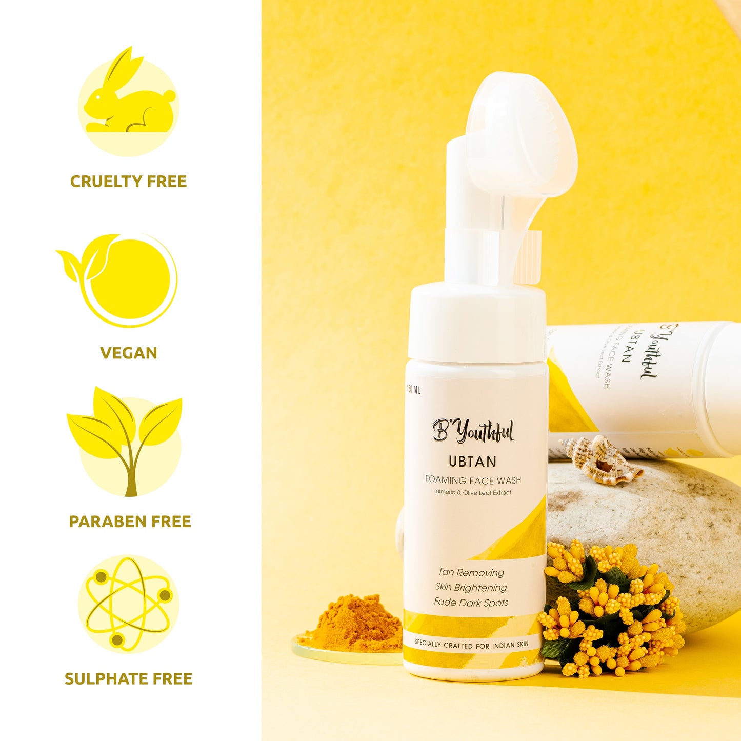 B'youthful Ubtan Foaming Face Wash for bright & glowing skin - 150 ml