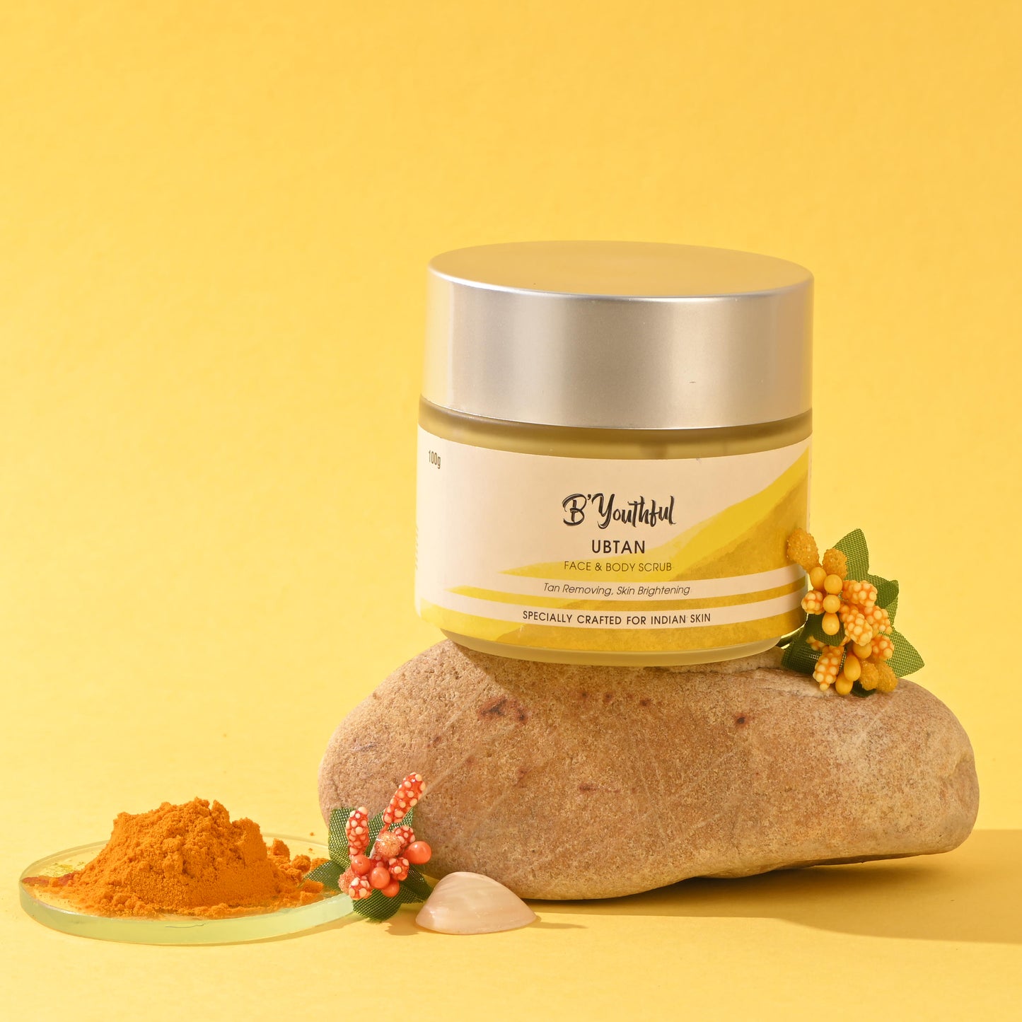 B'youthful Ubtan face scrub for tan removing & skin brightening - 100 gm