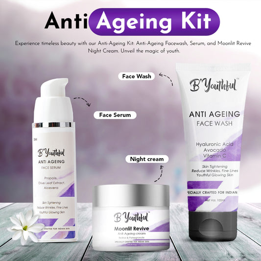 Age defying Combo Pack, Unlock Youthful Radiance: Byouthful's Exclusive Anti-Ageing Trio Pack. Achieve age-defying beauty with our expertly formulated skincare essentials ( 3 Products )