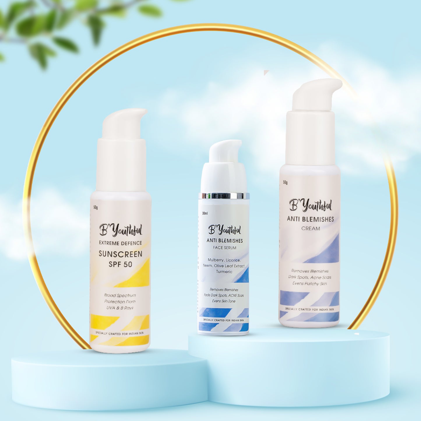 Bye Bye Blemishes combo with Sunscreen (3 products)