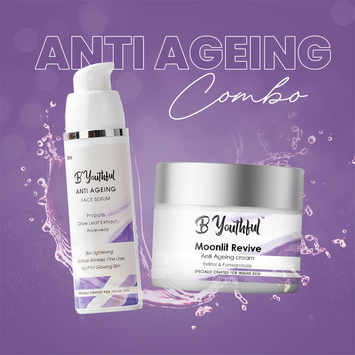 Anti ageing AM-PM routine combo for young & wrinkle free skin