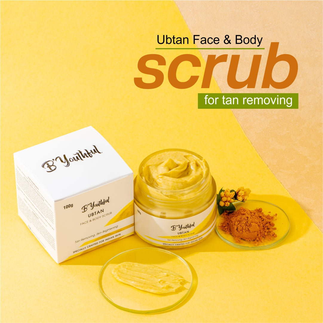 Ubtan foaming facewash & Ubtan scrub for skin brightening & Tan removing