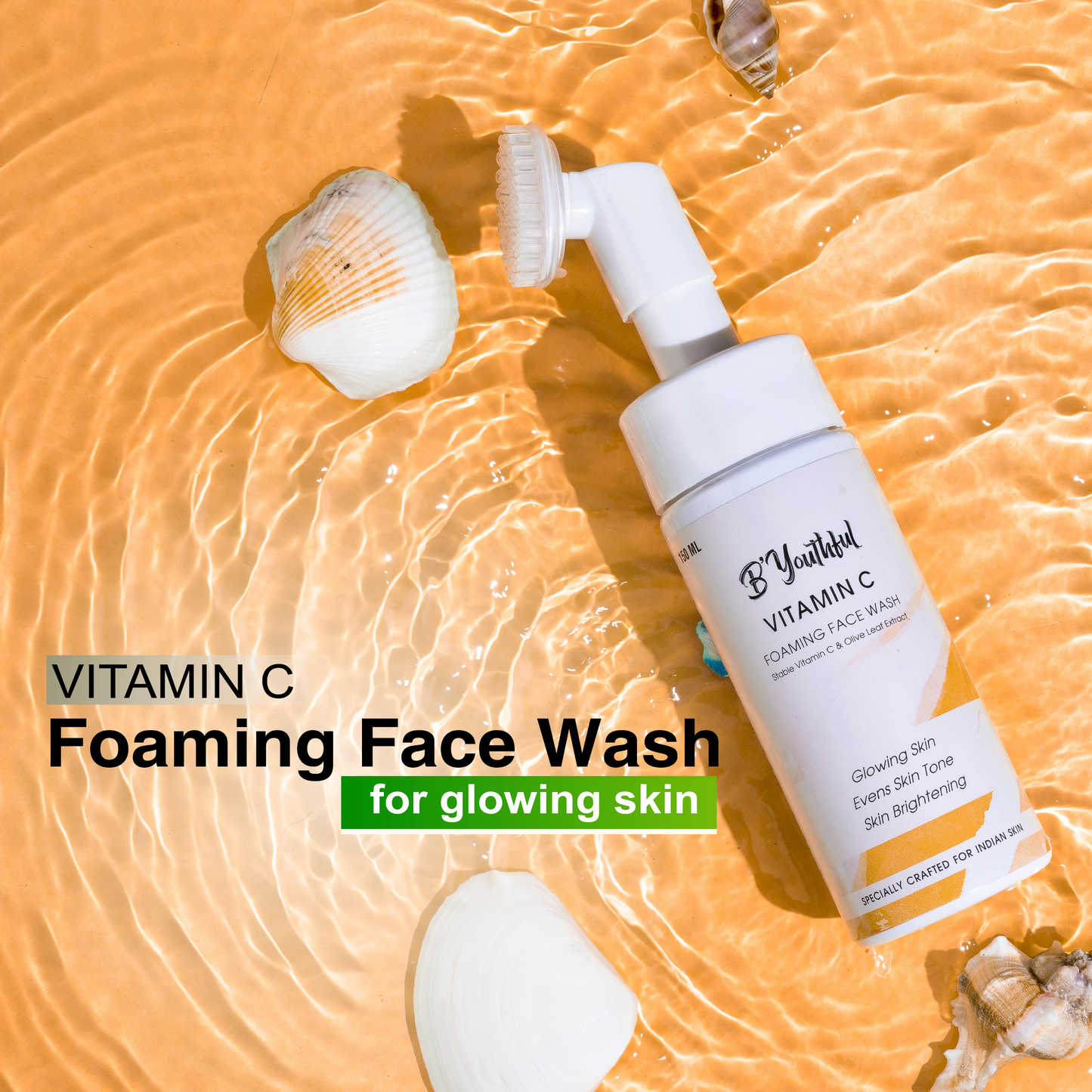 B'Youthful Vitamin C & olive leaf foaming face wash for fresh, glowing & bright skin (150 ml)